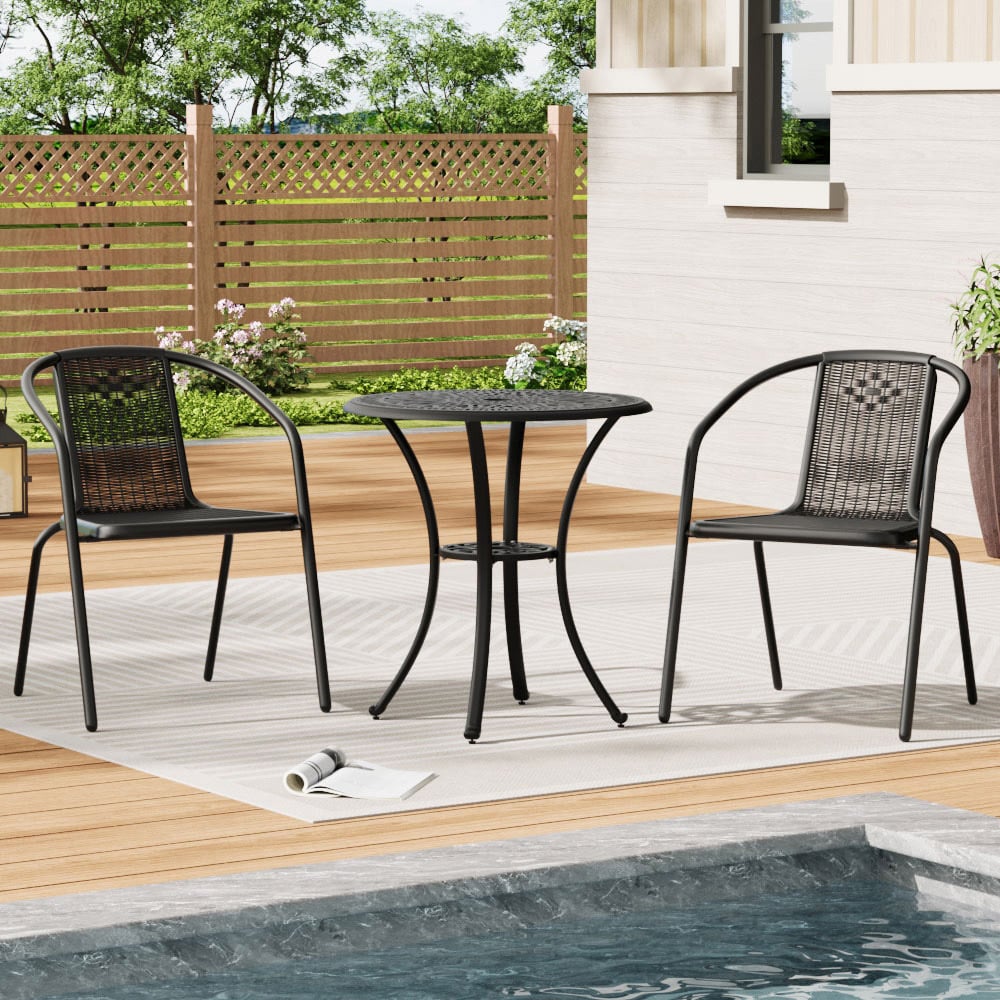 Living and Home 3 Seater Cast Aluminium Bistro Set Image 6