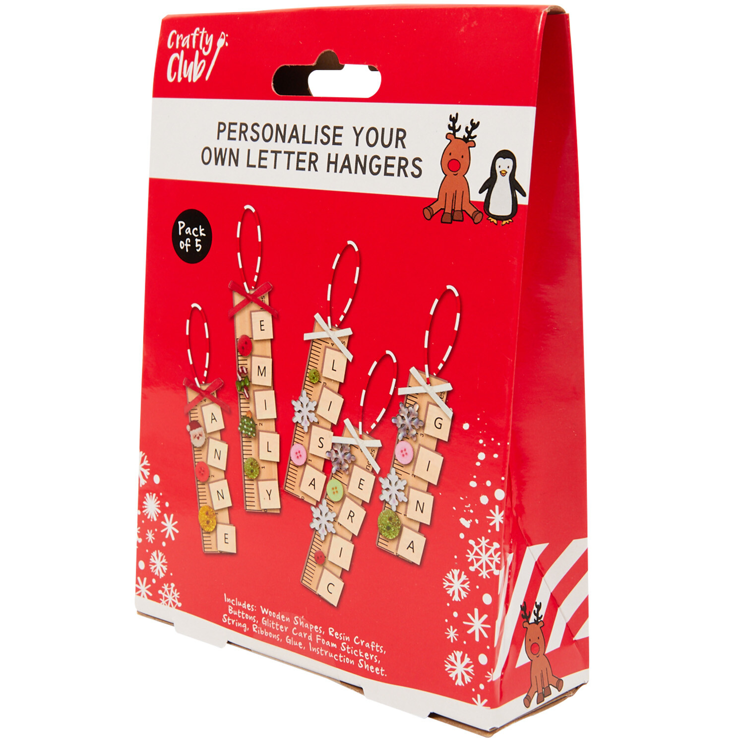 Personalise Your Own Letter Hangers Set - Wood and Red Image 5
