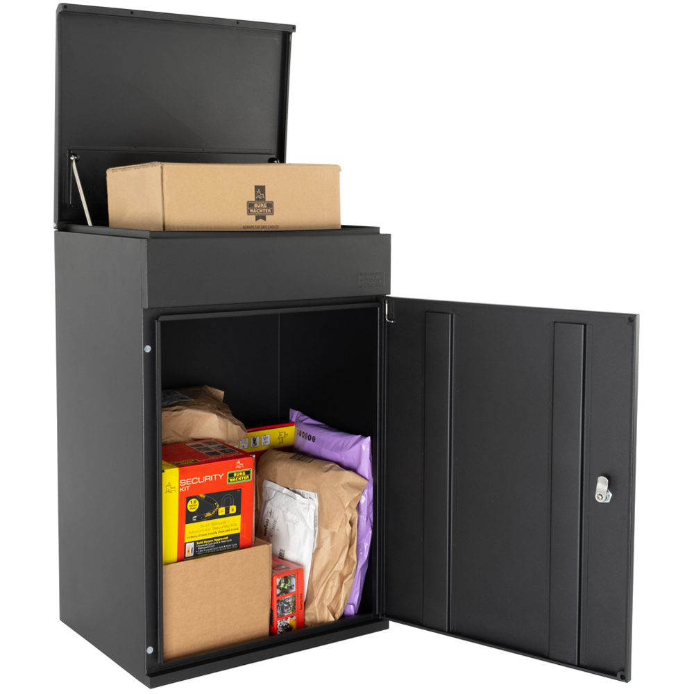 Burg Wachter Large Black Wall Mounted Secure Parcel Box Image 2