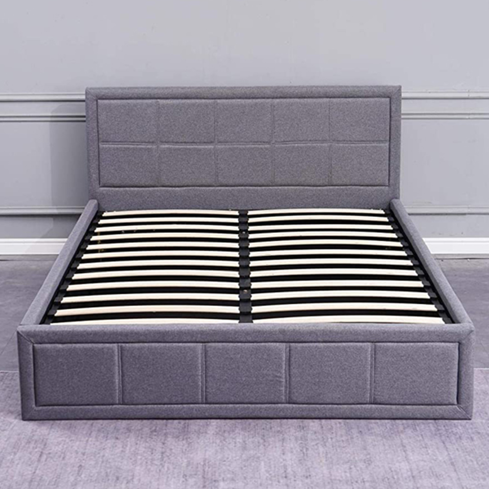 Portland Single Grey Fabric Ottoman Bed Image 2