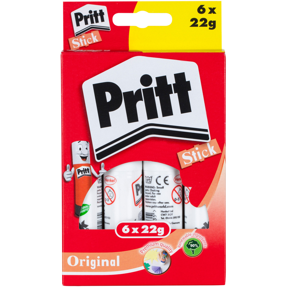 Pritt Glue Stick 22g 6 Pack Image 1