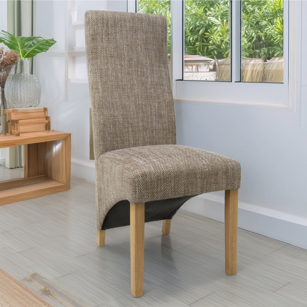 Baxter Set of 2 Oatmeal Tweed Dining Chair Image 1