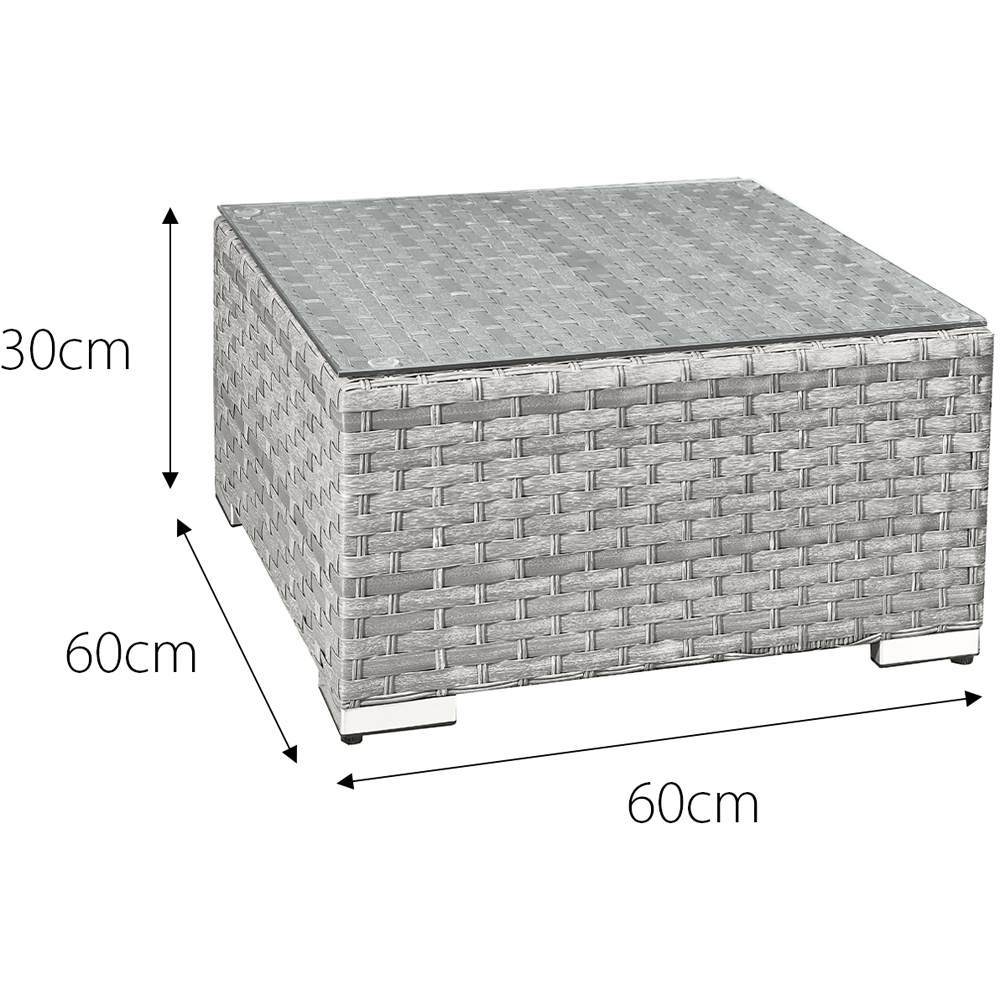 Oseasons Malta Dove Grey Rattan Coffee Table Image 3