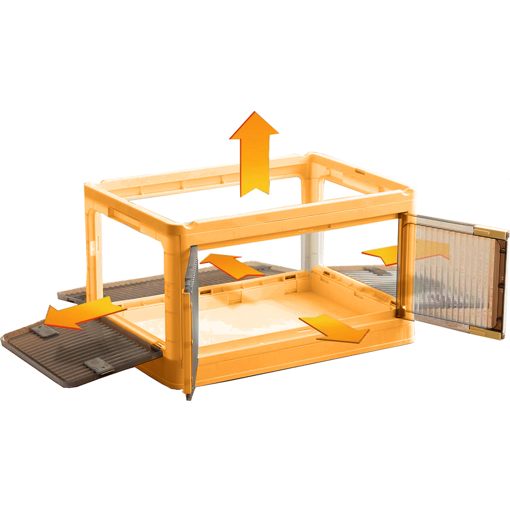 Sewing Online YN8885-YELLOW 40L 5 Door Yellow Plastic Stackable Storage Box with Wheels Image 2