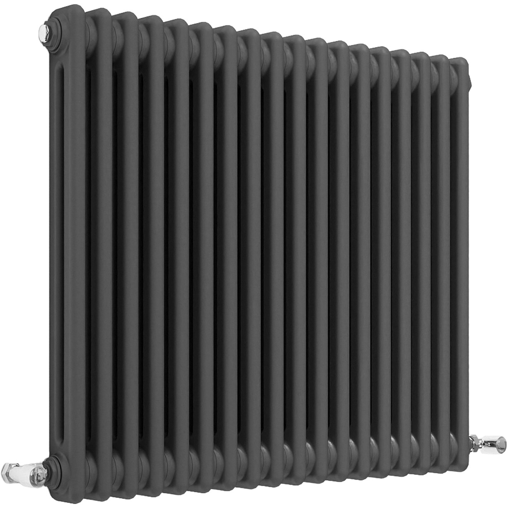 Stech Homes 3135 BTU Anthracite 2 Column Horizontal Column Radiator 600 x 830mm Image 1