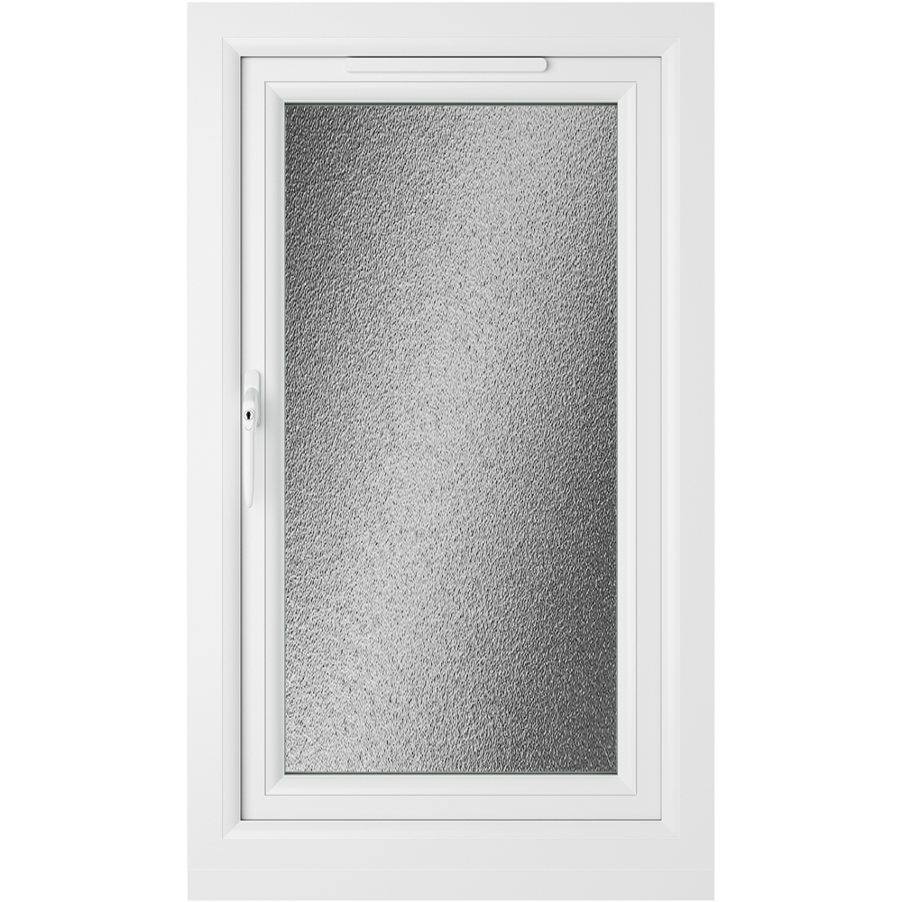 Crystal Black and White LH Side Hung Obscure Triple Glazed Window 610 x 1190mm Image 3