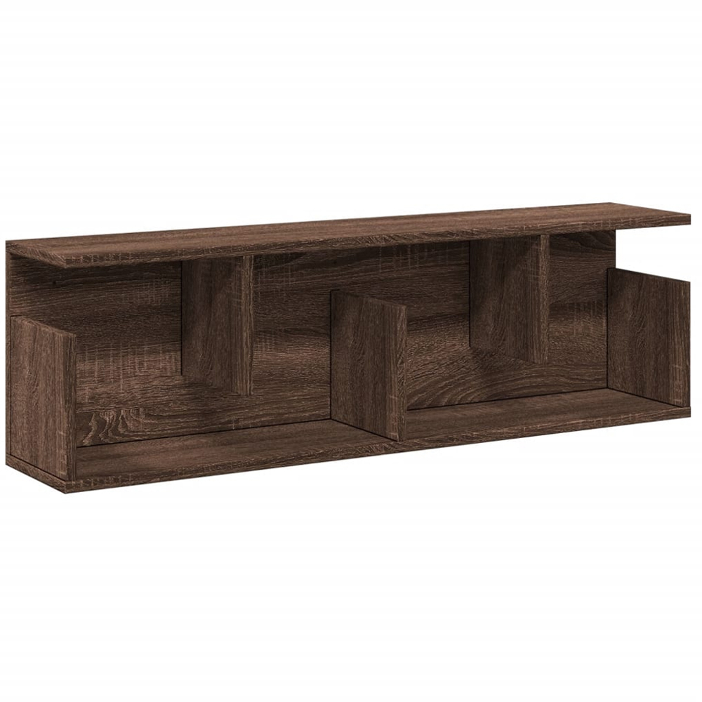 vidaXL 2 Shelf Brown Oak Wall Cabinet Image 1
