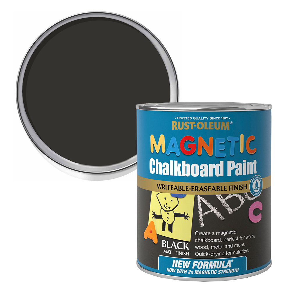 Rust-Oleum Magnetic Black Matt Chalkboard Paint 750ml Image 1