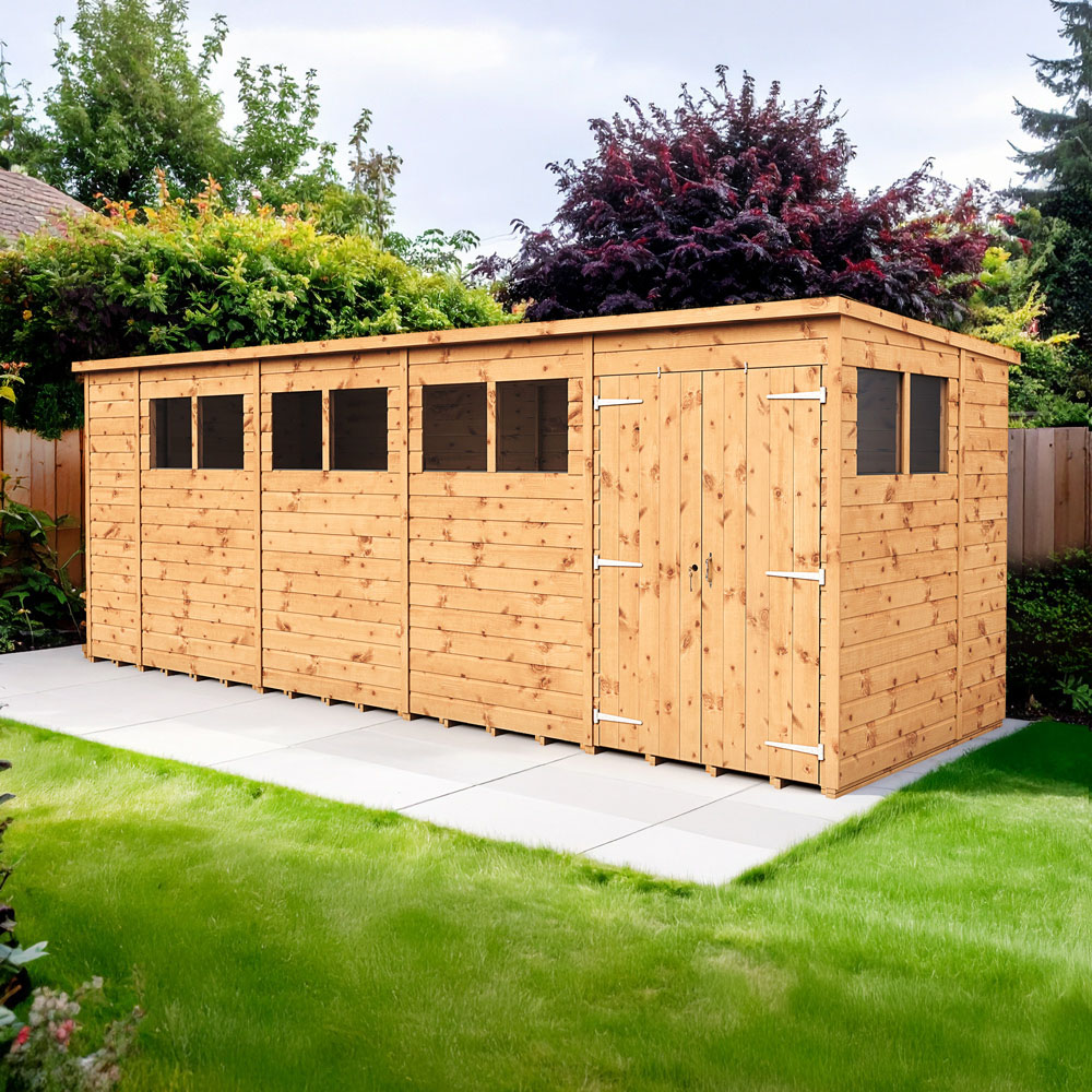 Empire Sheds 18 x 6ft Double Door Tongue and Groove Wooden Pent Garden Shed Image 2