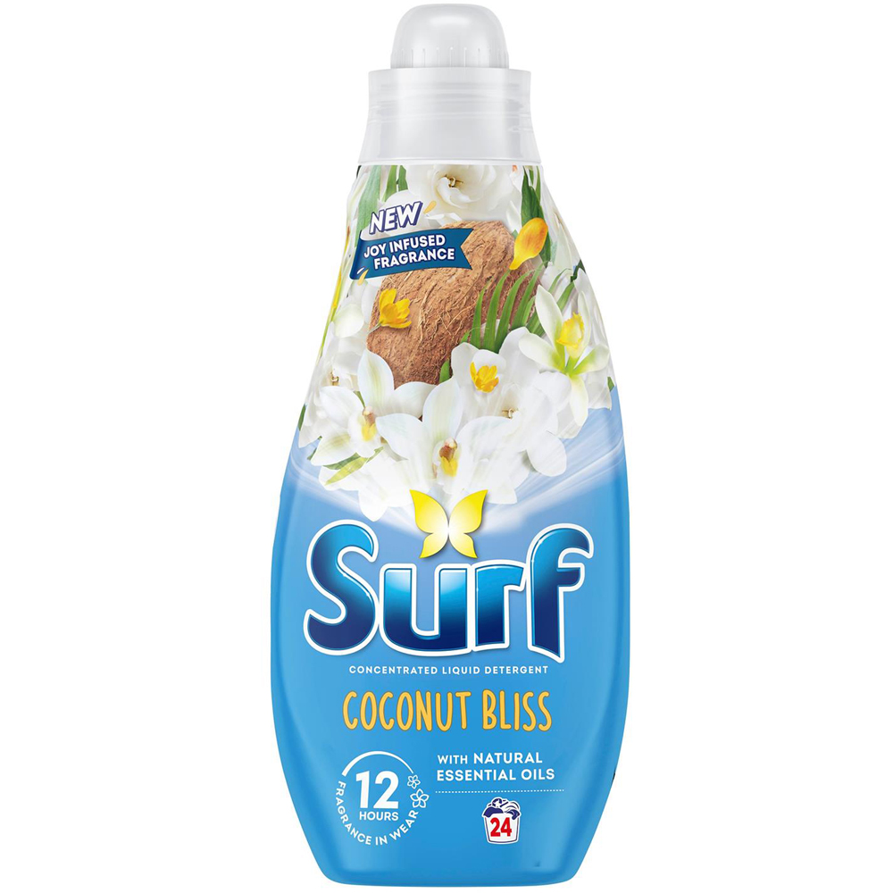 Surf Coconut Bliss Laundry Washing Liquid Detergent 24 Washes 648ml 4 Pack Image 2