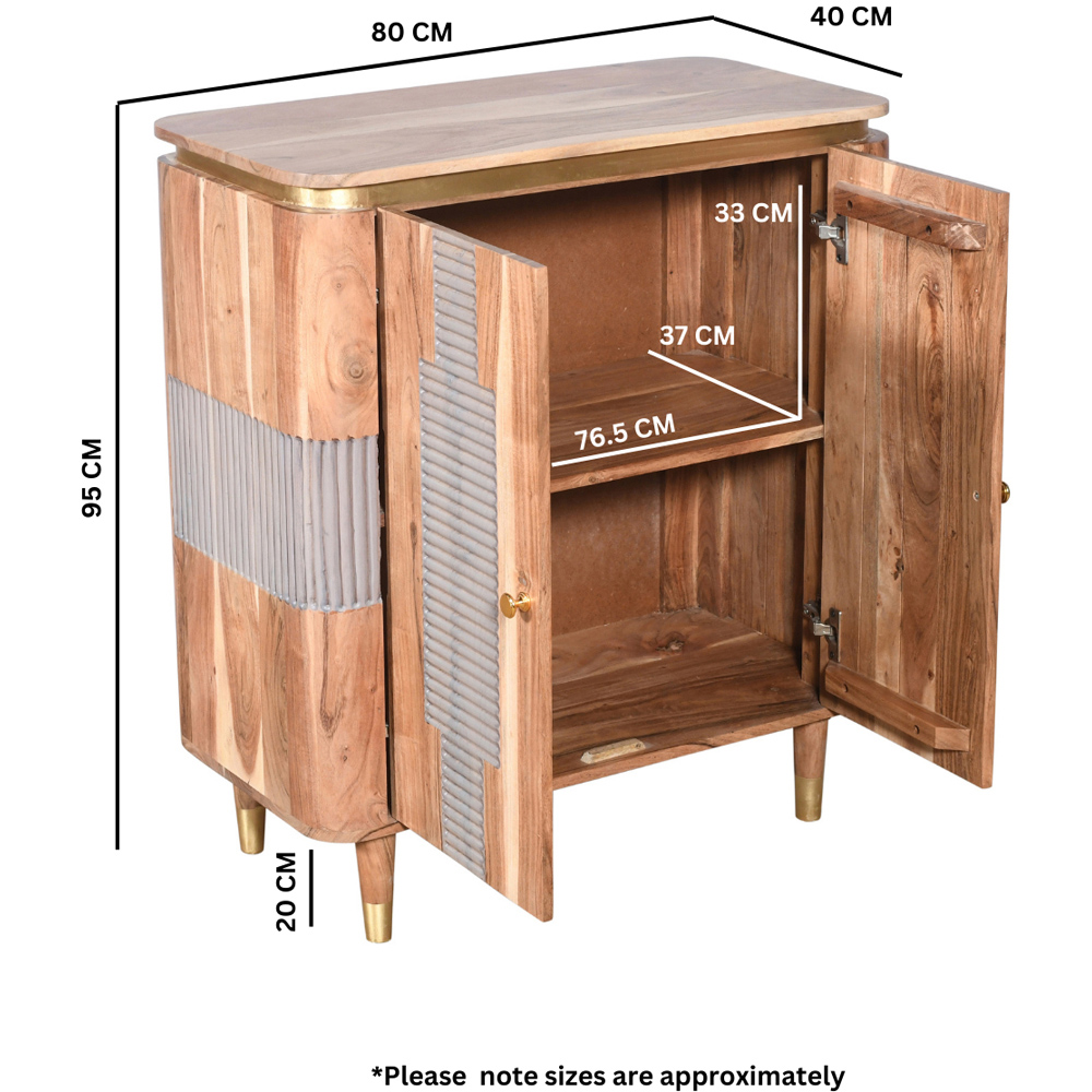 Brooklyn Wilton 2 Door Acacia Wood Sideboard Image 7