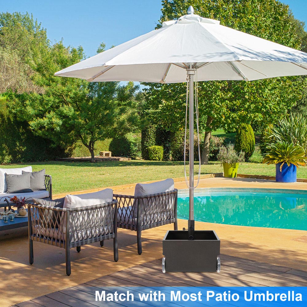 Costway 2 in 1 Patio Umbrella Base with Universal Wheels 77kg Image 3
