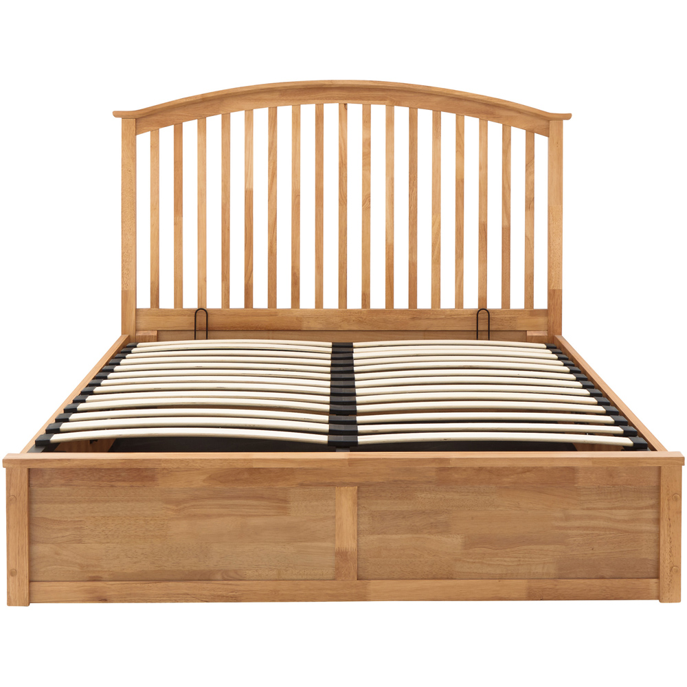 GFW Madrid King Size Oak Wood Wooden Ottoman Bed Image 5