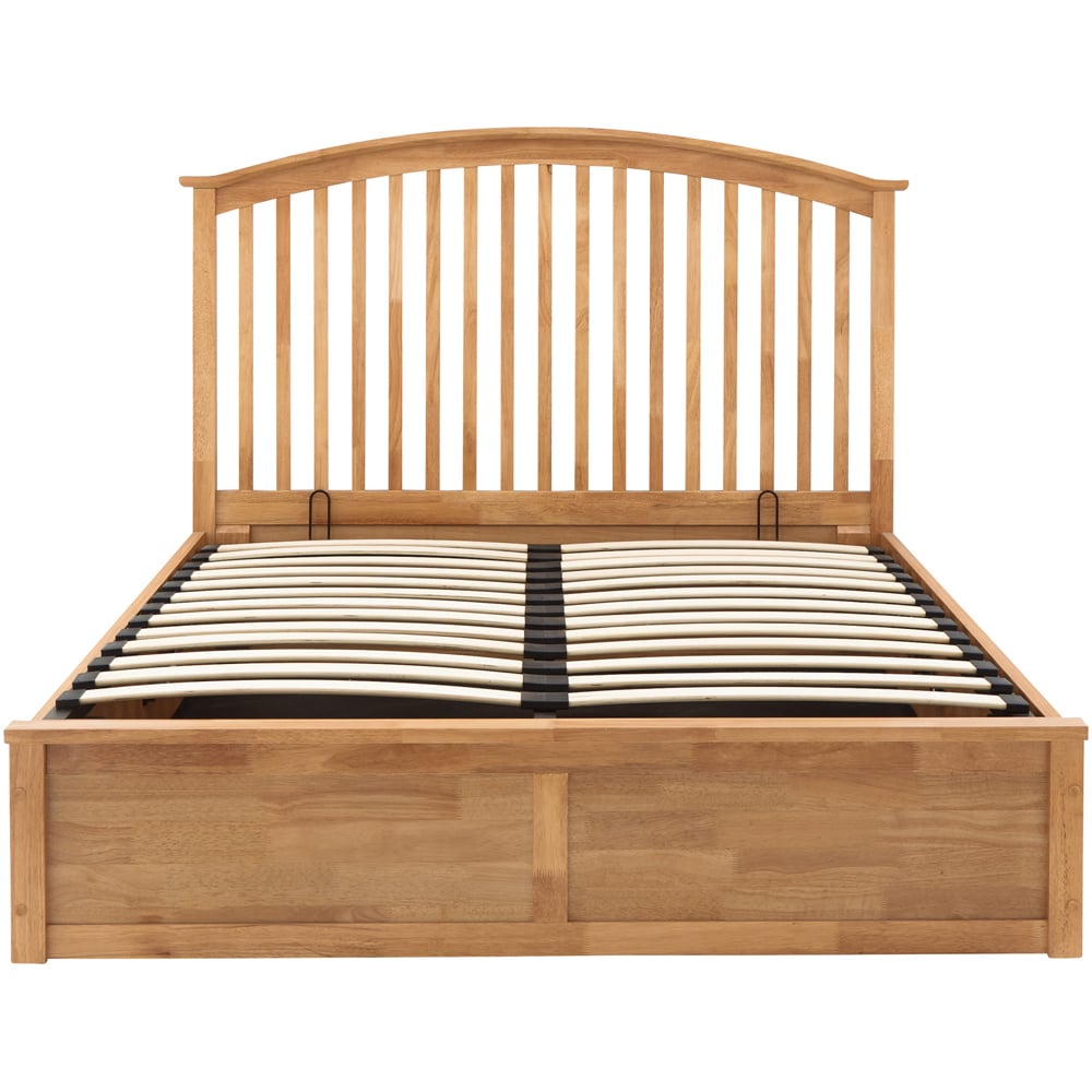 GFW Madrid King Size Oak Wood Wooden Ottoman Storage Bed Wilko