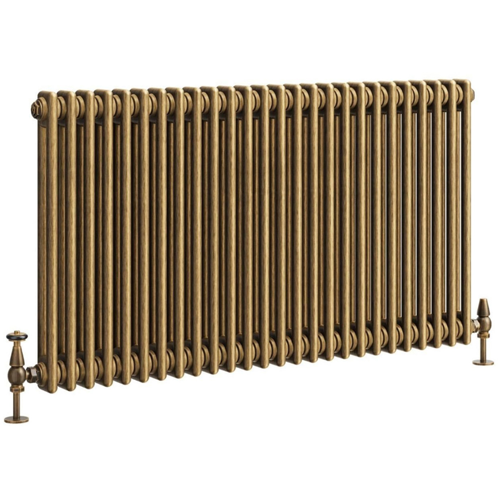 Go Bathrooms Traditional Antique Brass 2 Column Radiator 600 x 1190mm Image 1