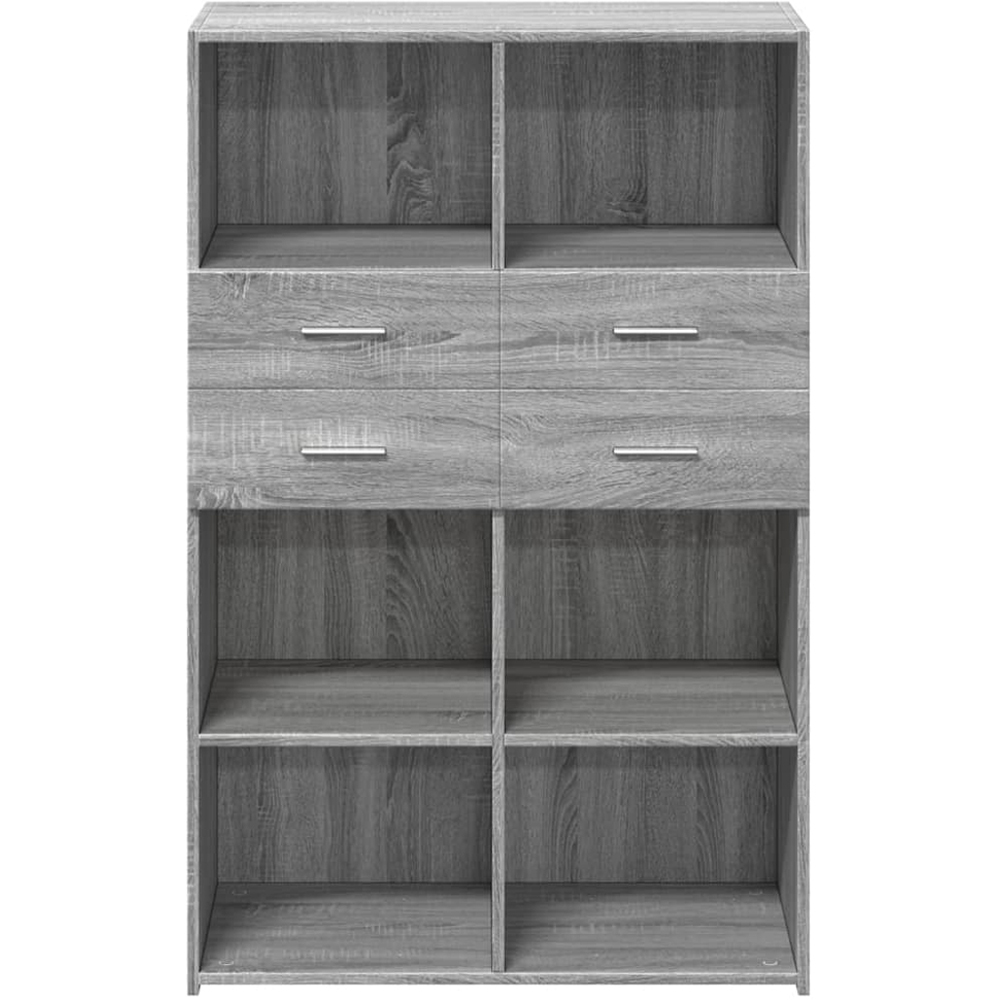 vidaXL 2 Drawer 6 Shelf Grey Sonoma Small Highboard Image 4