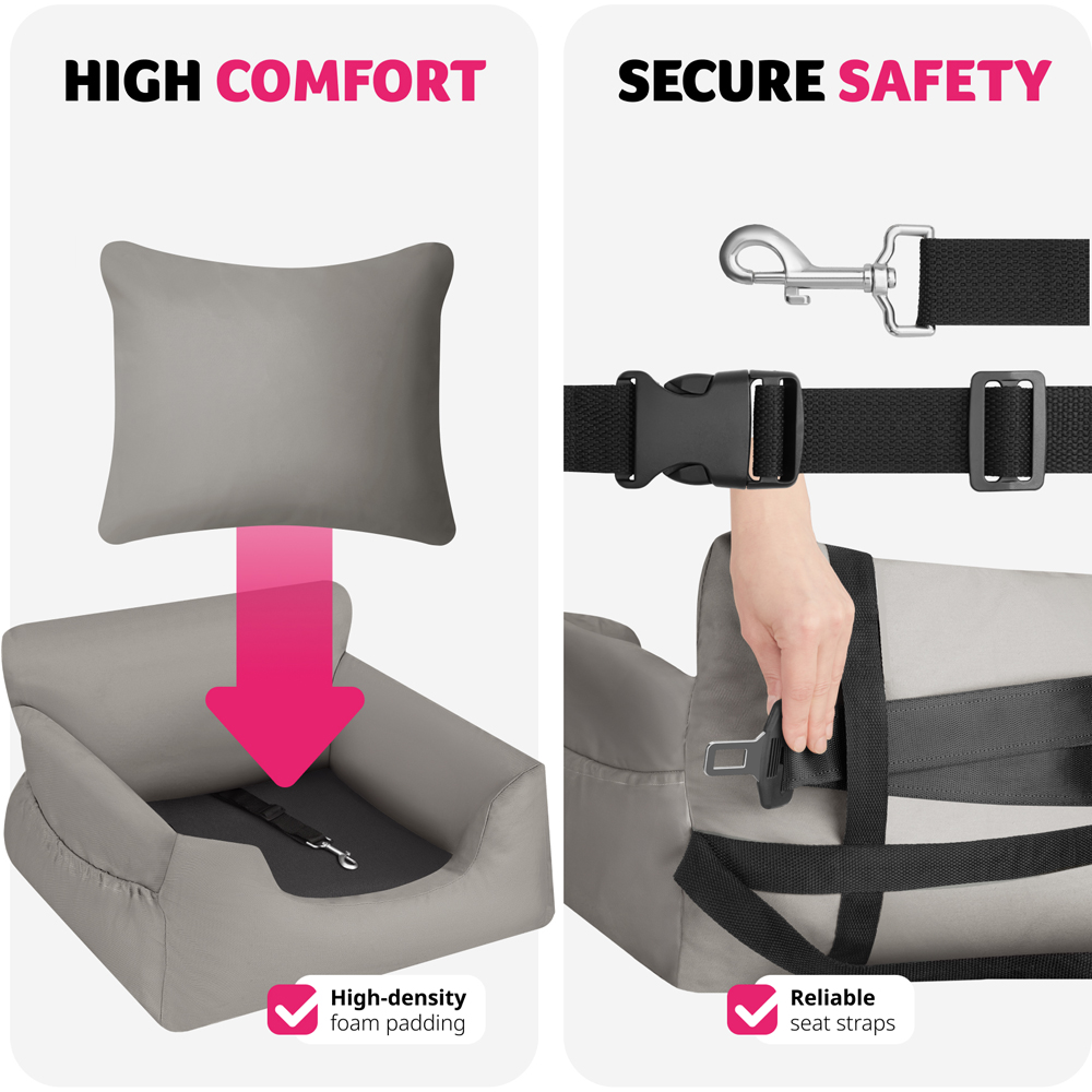 tectake Millow Grey Dog Car Seat Image 5