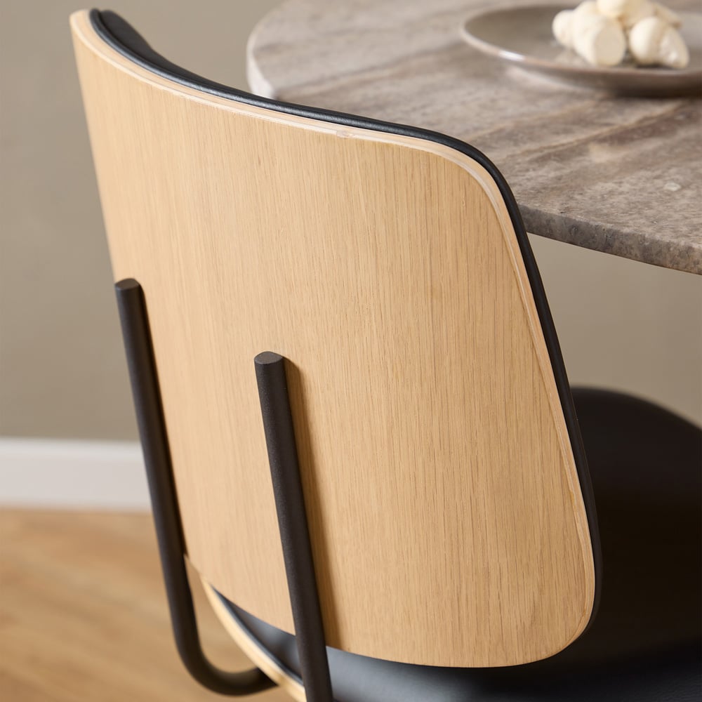 Florence Owen Set of 2 Matt Black Swivel Dining Chair Image 5