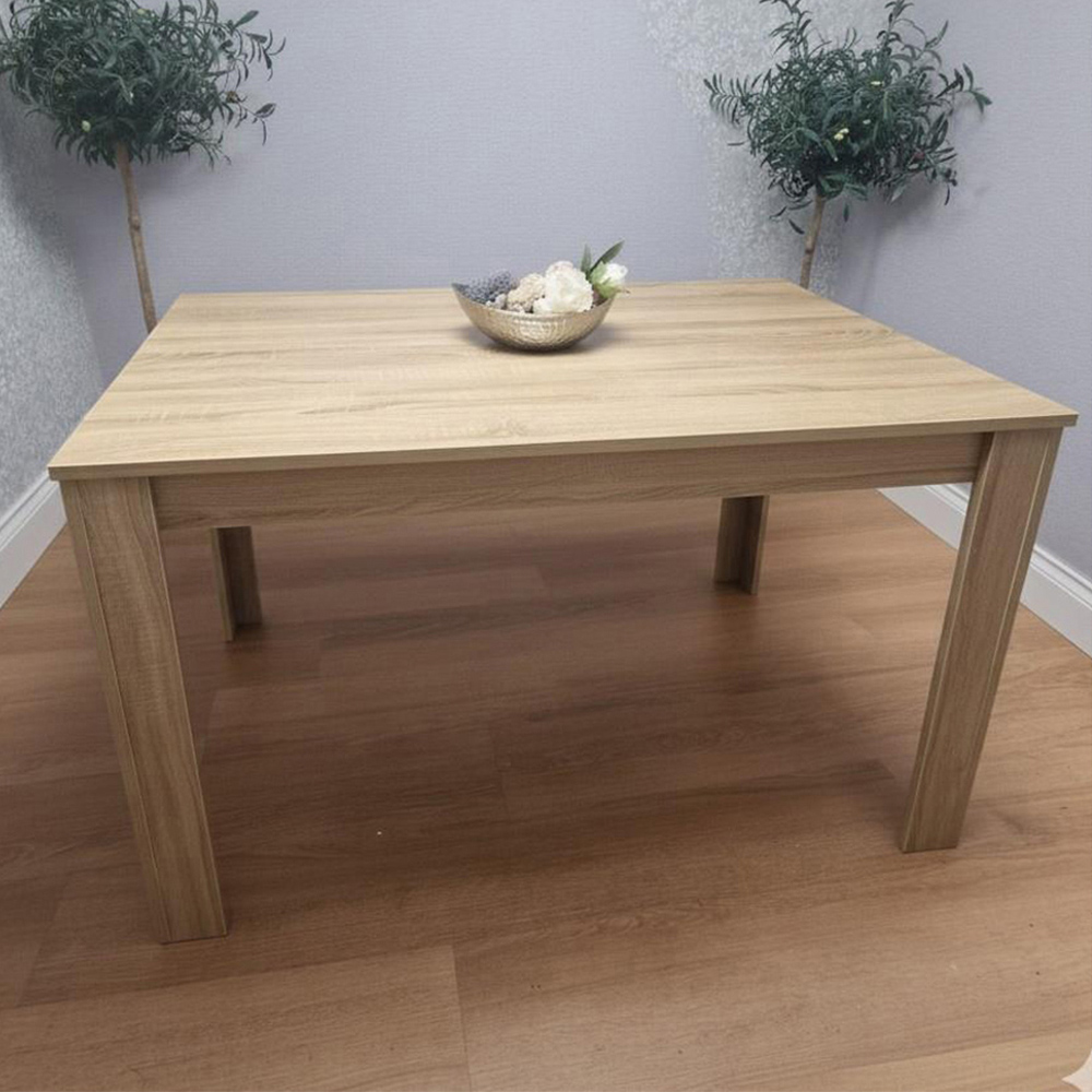 Portland 6 Seater Dining Set Oak Effect and Grey Image 2
