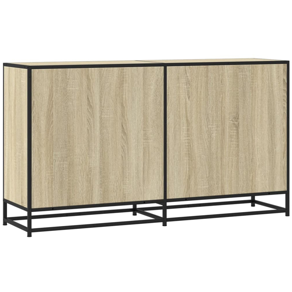 vidaXL 4 Door Sonoma Oak Wood and Metal Industrial Style Sideboard Image 5