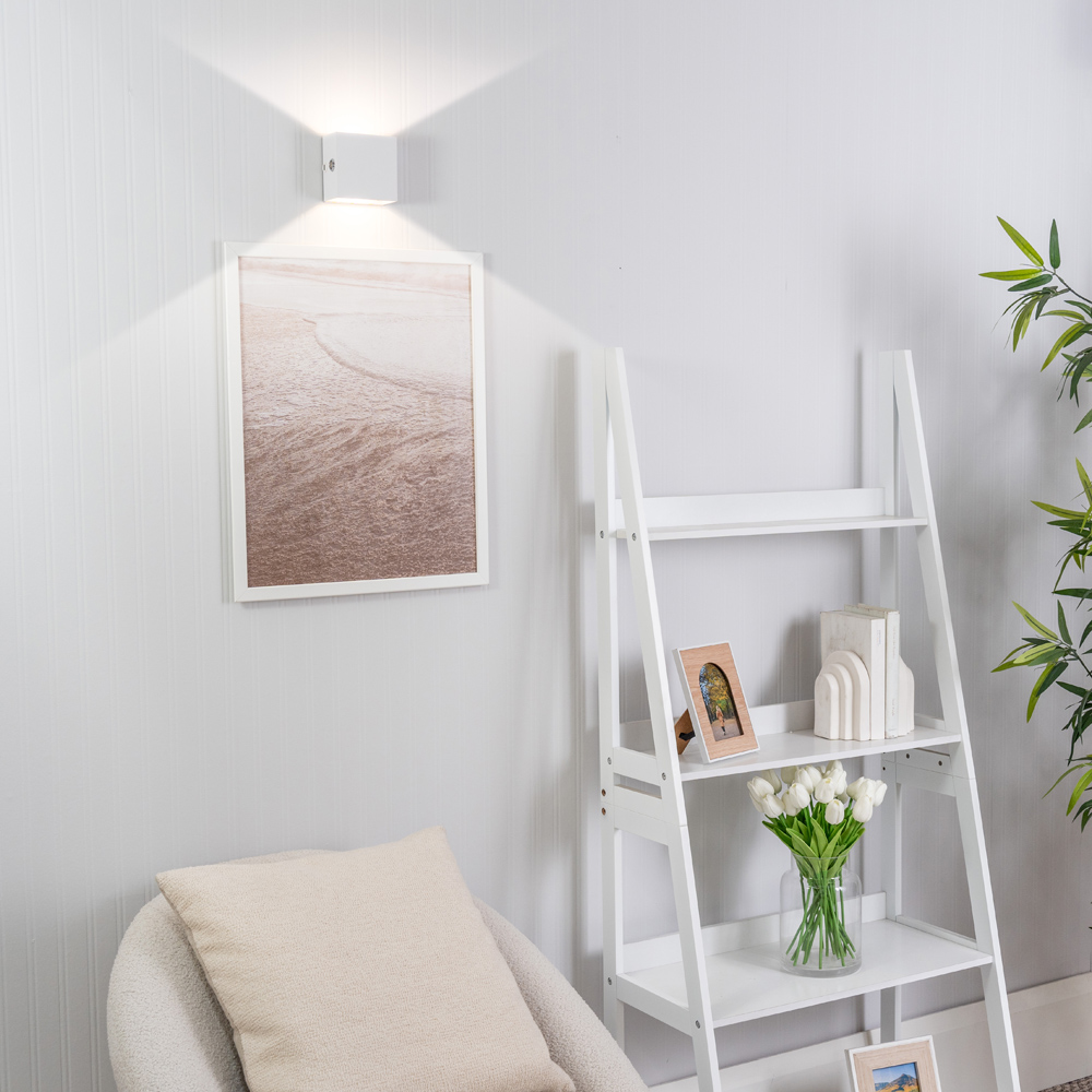 ValueLights Marx Easy Fit White Rechargeable Wall Light 2 Pack Image 2