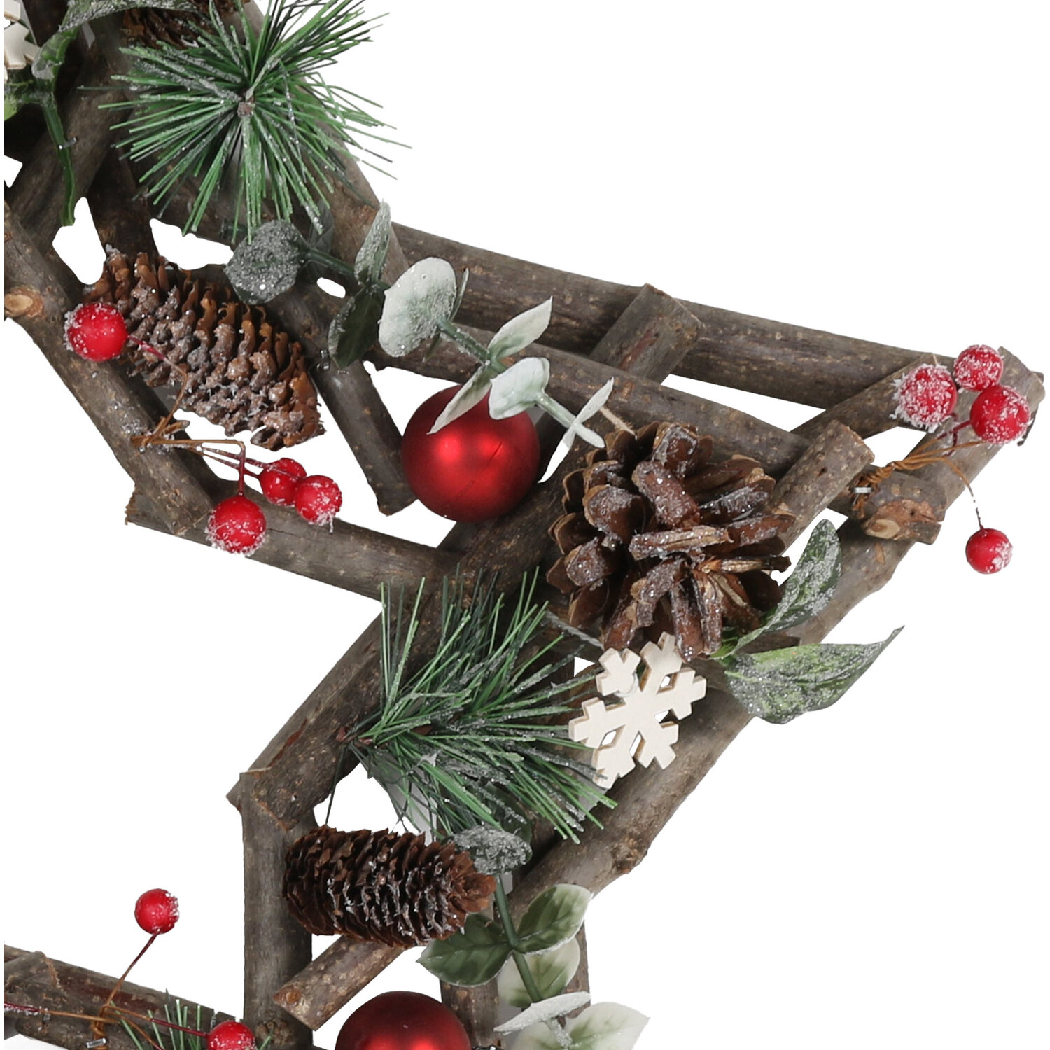 Brown Wreath with Snowflake and Berry Image 2