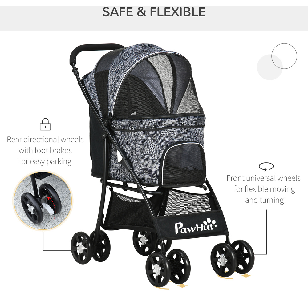 PawHut Grey Pet Stroller Image 4