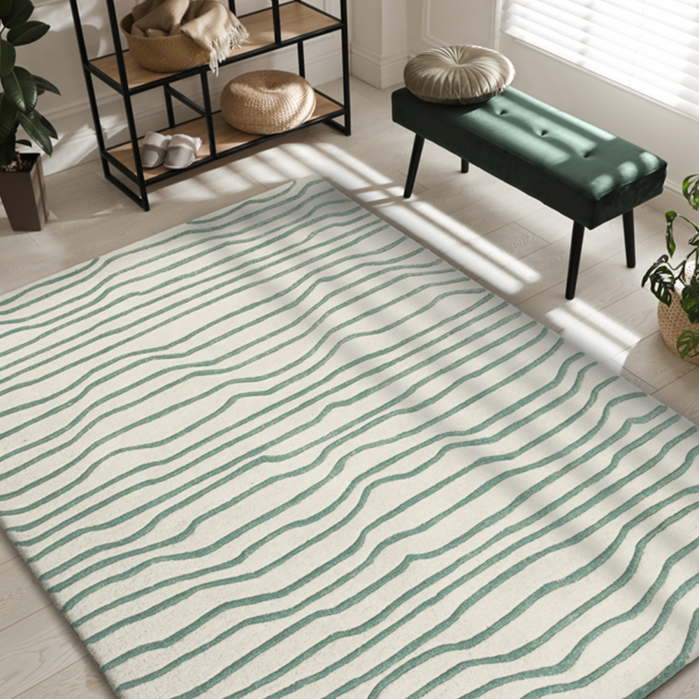 Esselle Home Aura Dune Natural and Green Rug 120 x 170cm Image 2