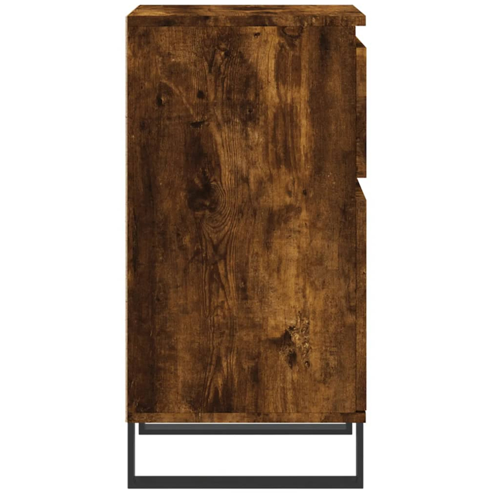 vidaXL Single Door Single Drawer Smoked Oak Sideboard Image 8