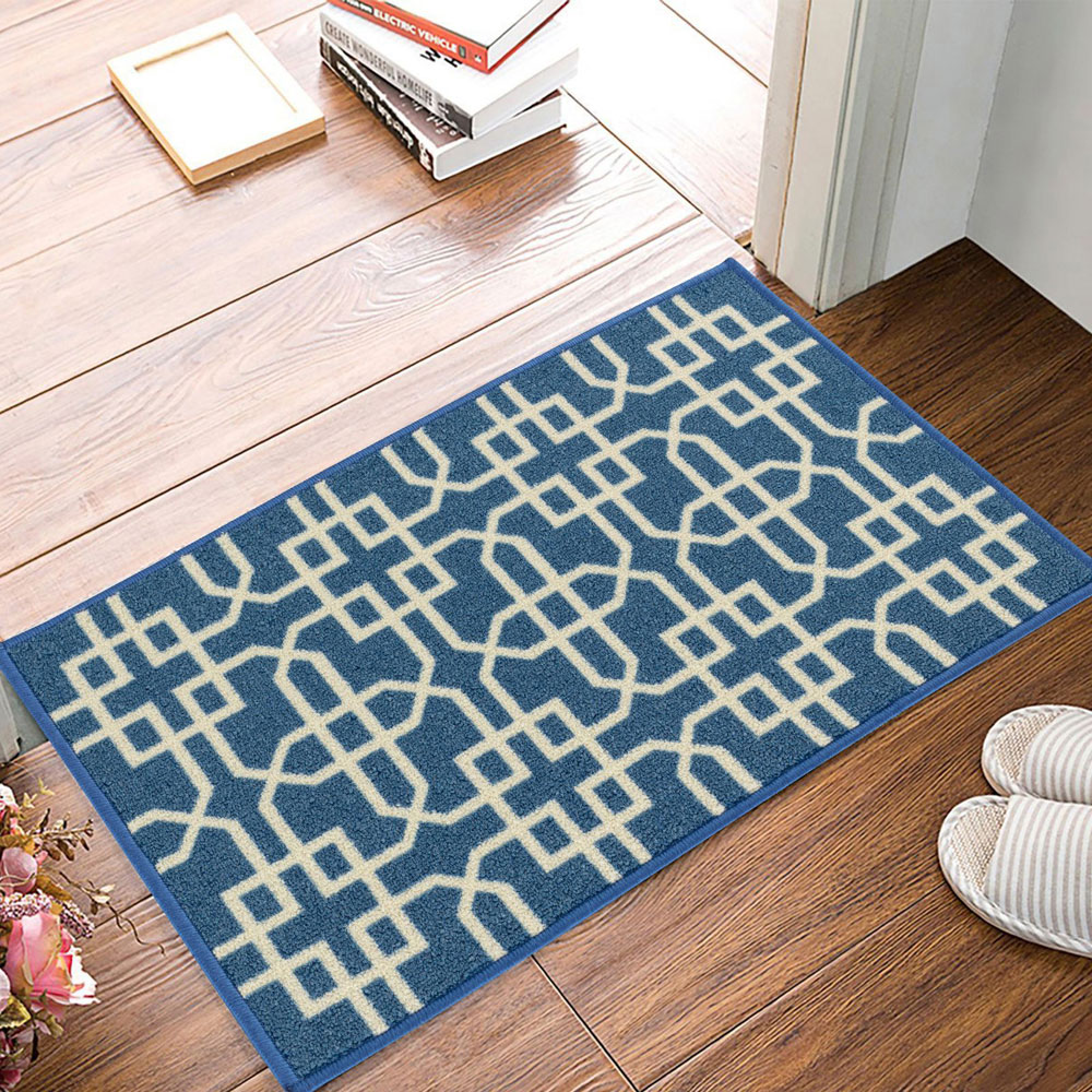 Smart Living Siam Blue and Cream Gel Back Non-Slip Mat 67 x 120cm Image 4