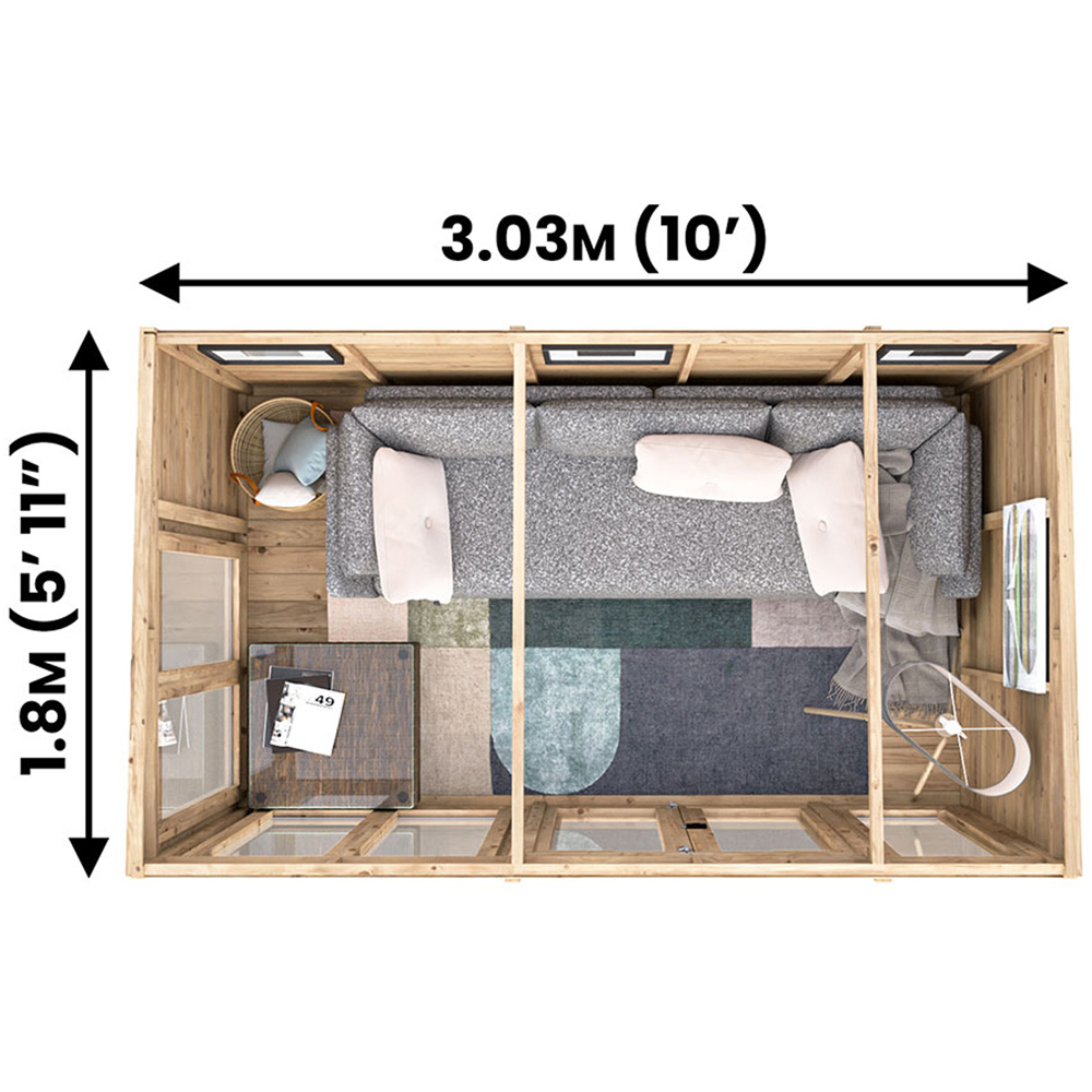 Dunster House RagePanda 10 x 6ft Modular Brown Superfelt Pent Summerhouse Image 9