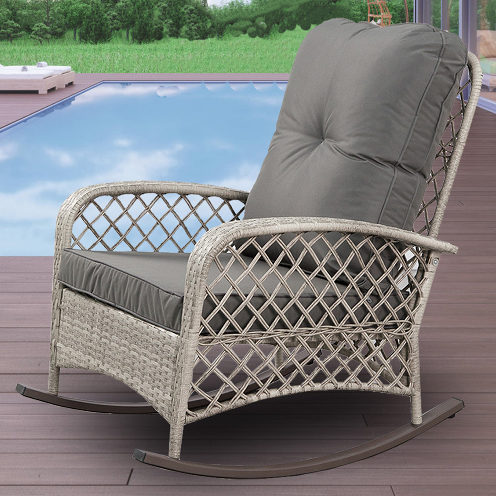 Furniture One Rattan Garden Rocking Chair Image 1