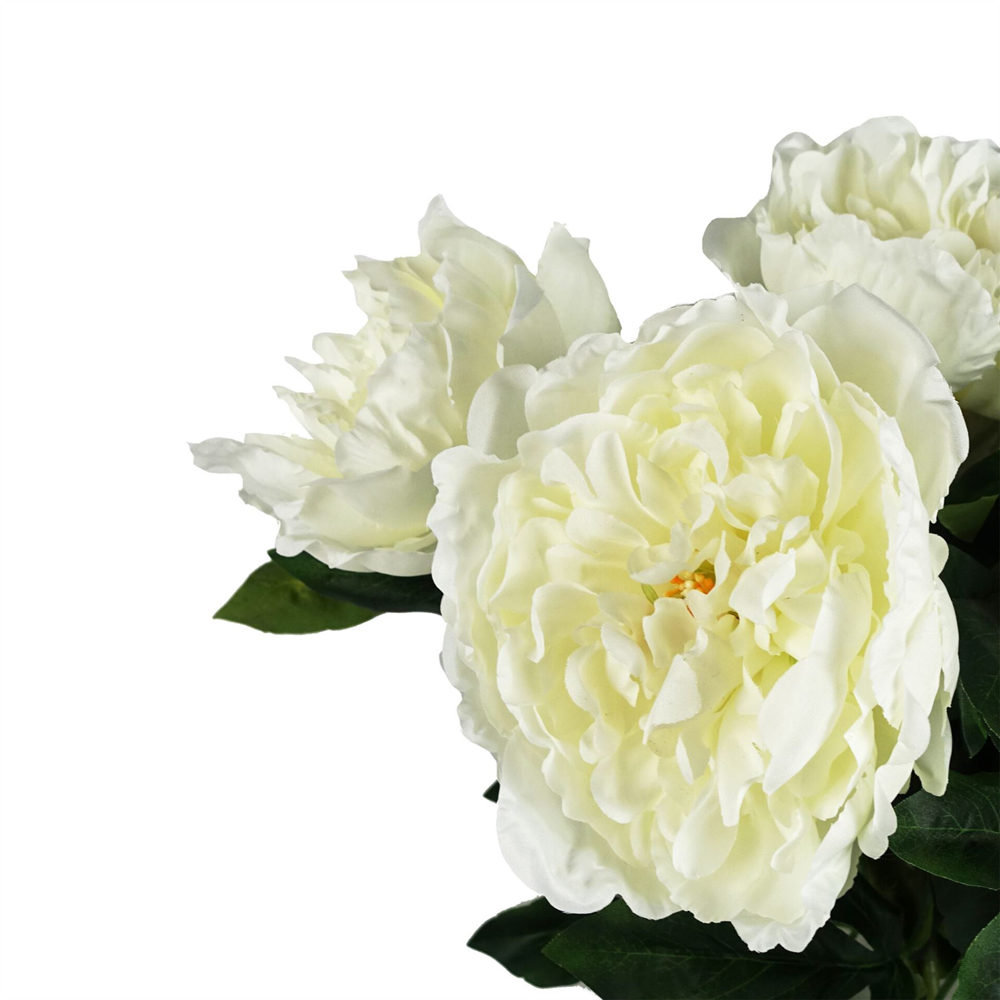 Leaf White Peony Artificial Stem 80cm 6 Pack Image 2