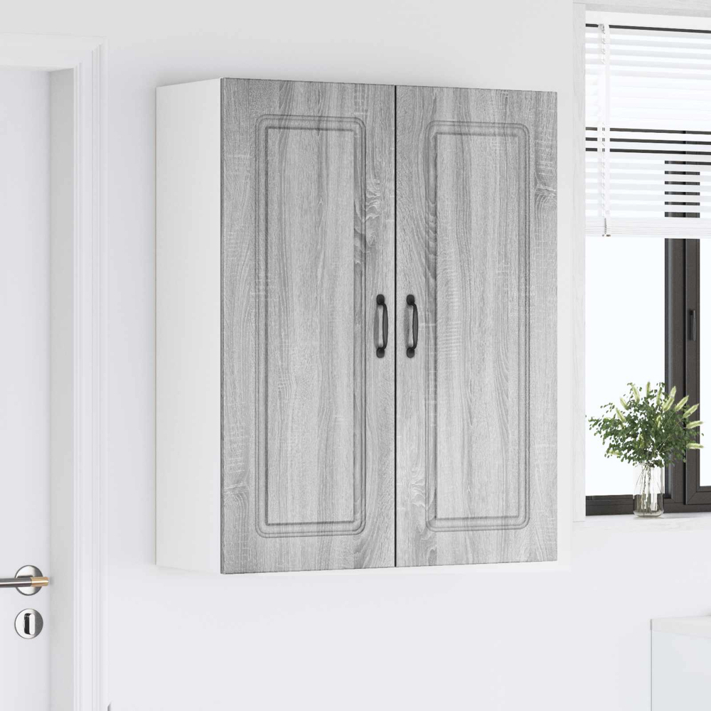 vidaXL 2 Door Concrete Grey Kitchen Wall Cabinet Image 9