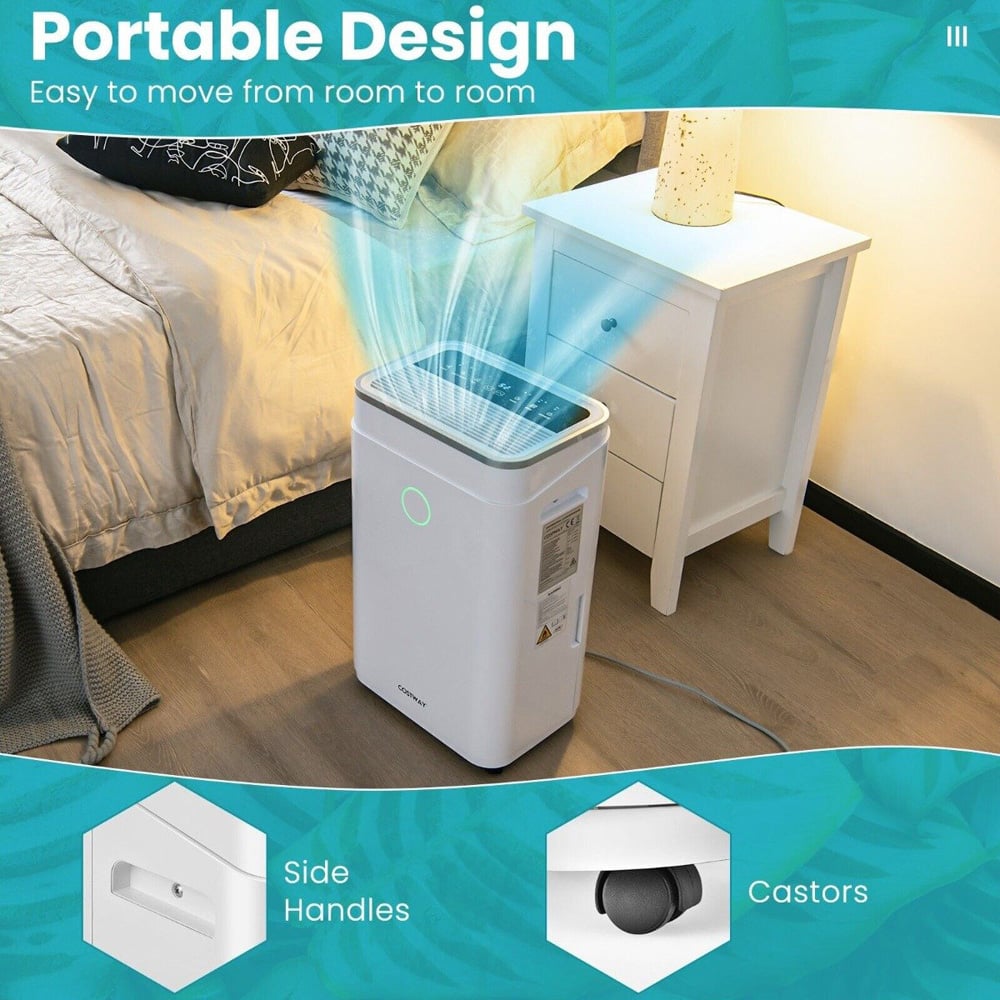 Costway 25L Dehumidifier with 6.5L Water Tank Image 5