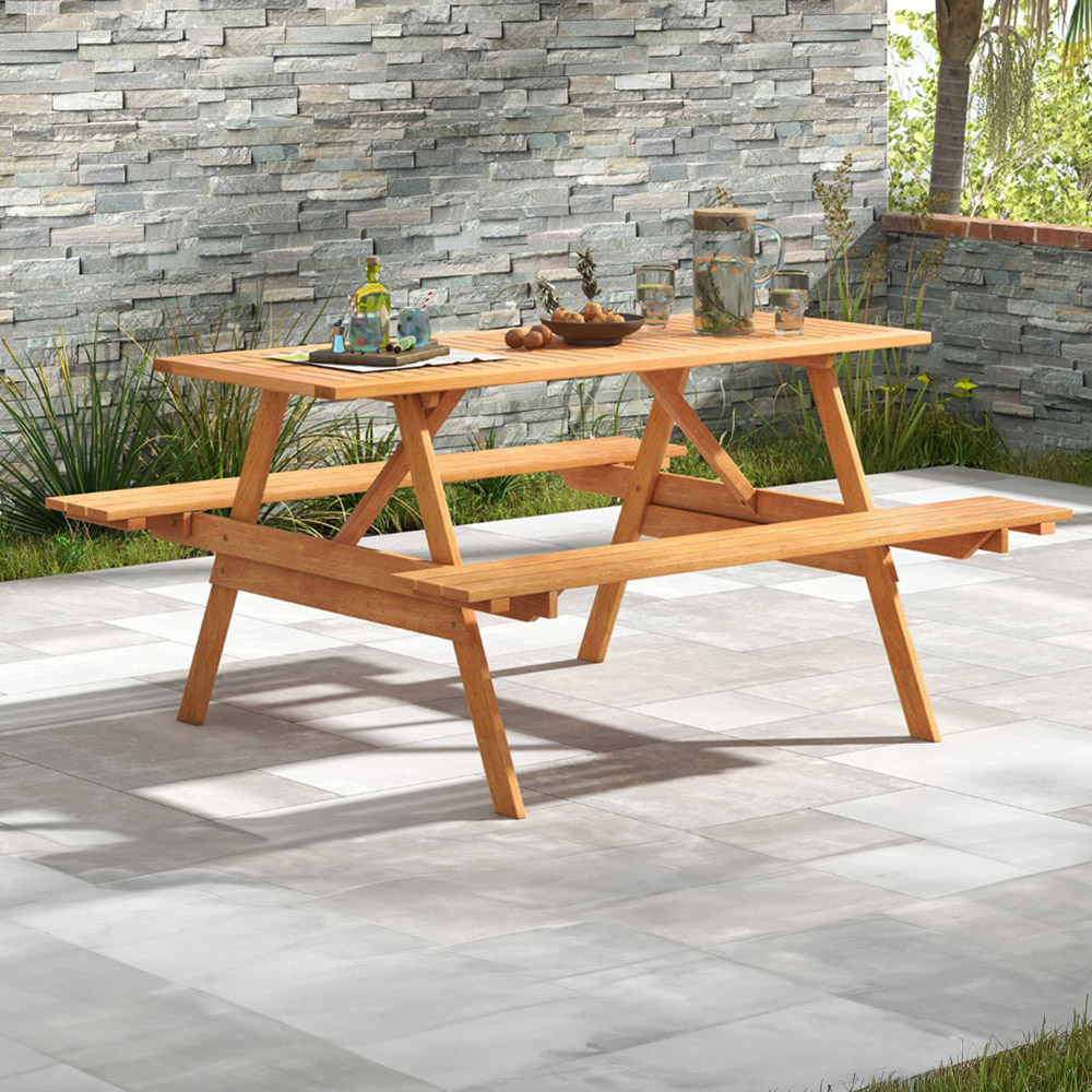 Costway 6 Seater Built In Bench and Picnic Table Image 1