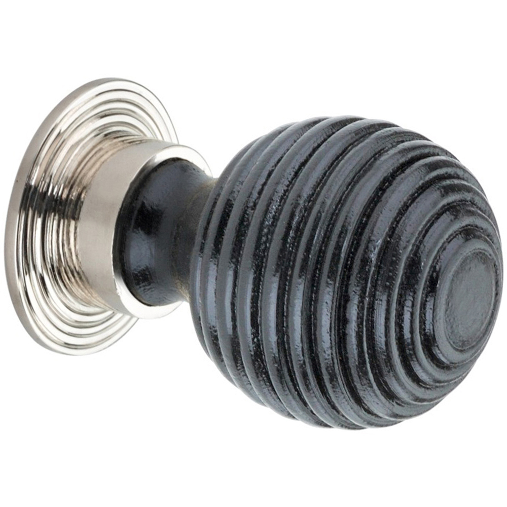 Spira Brass Ebonised Preston Polished Nickel Cupboard Knob 35mm Image 1