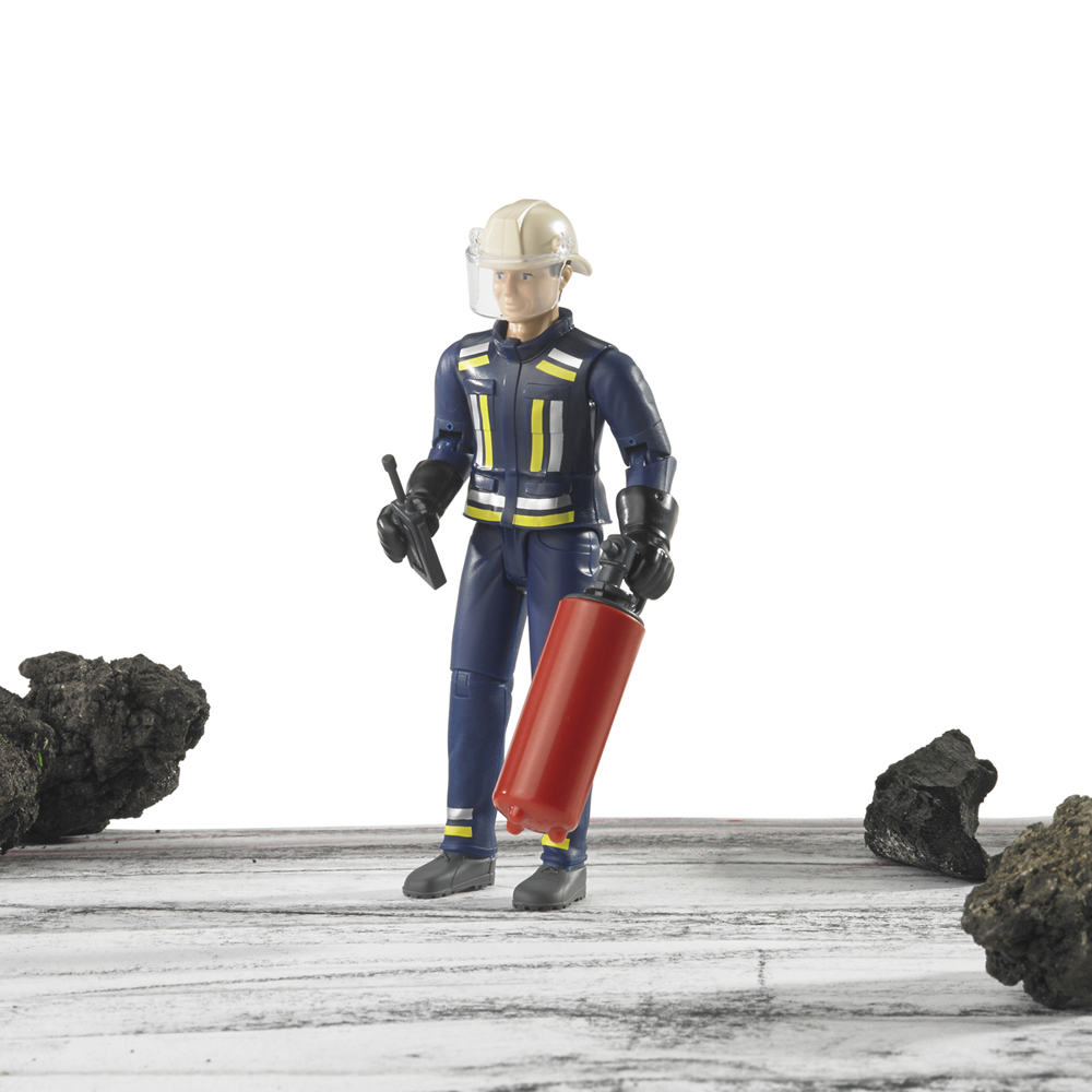 Bruder Bworld Dark Blue Fireman Figure with Accessories Image 2