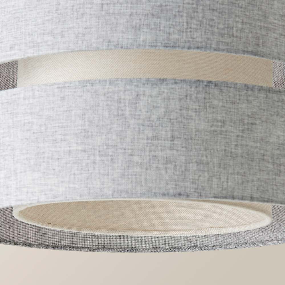 ValueLights Sophia 2 Tier Grey Linen Ceiling Drum Lamp Shade Image 6