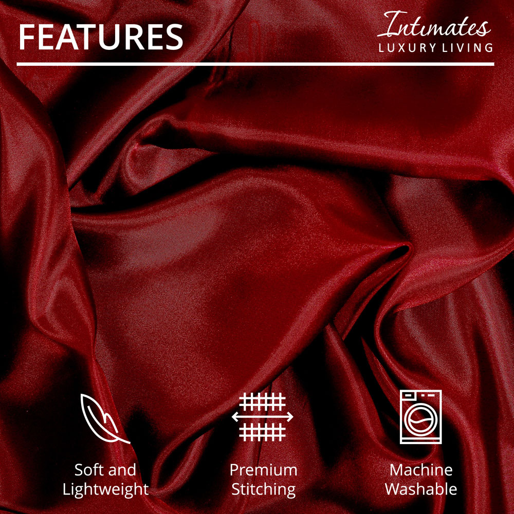 Intimates Super King Size Red Satin Bedding Set Image 6
