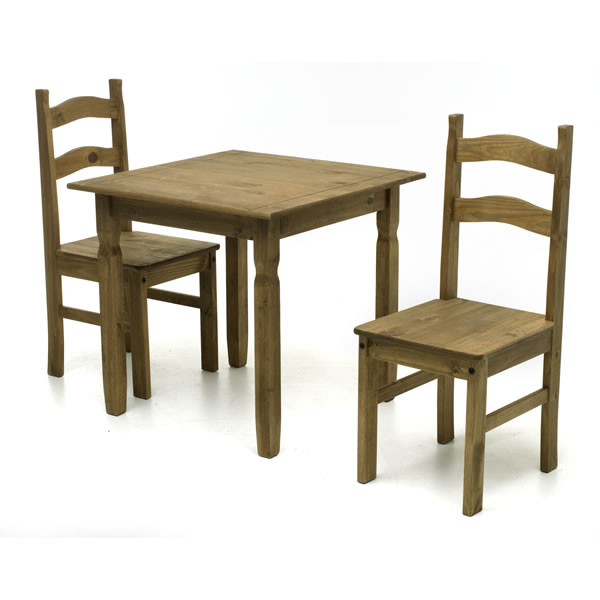 Rio Square Dining Set with 2 chairs Pine Image