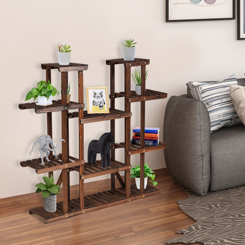 Costway 18 Shelf Wooden Plant Stand Image 6
