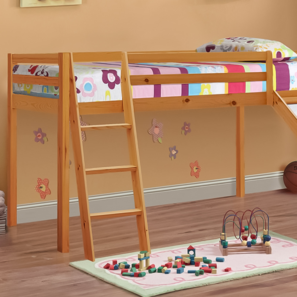 Brooklyn Single Caramel Mid Sleeper Bed with Slide Image 3