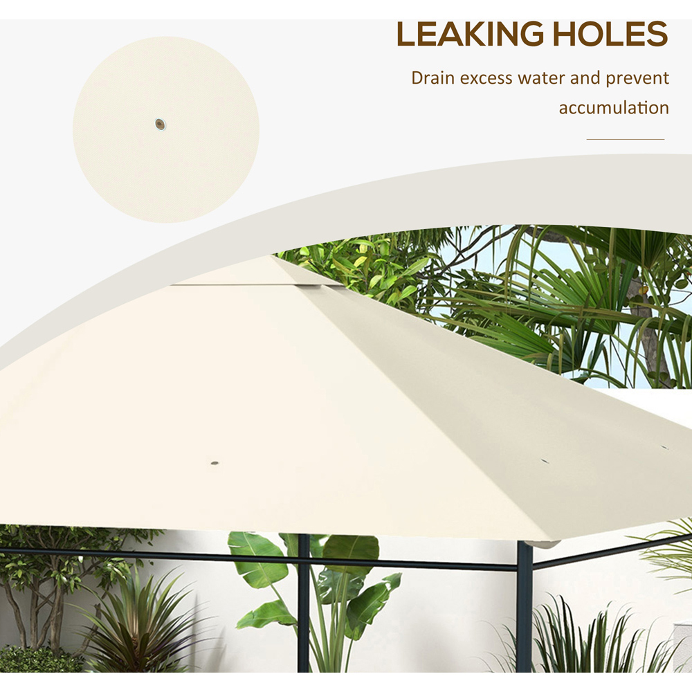 Outsunny 3 x 4m Cream White Gazebo Canopy Replacement Cover Image 5