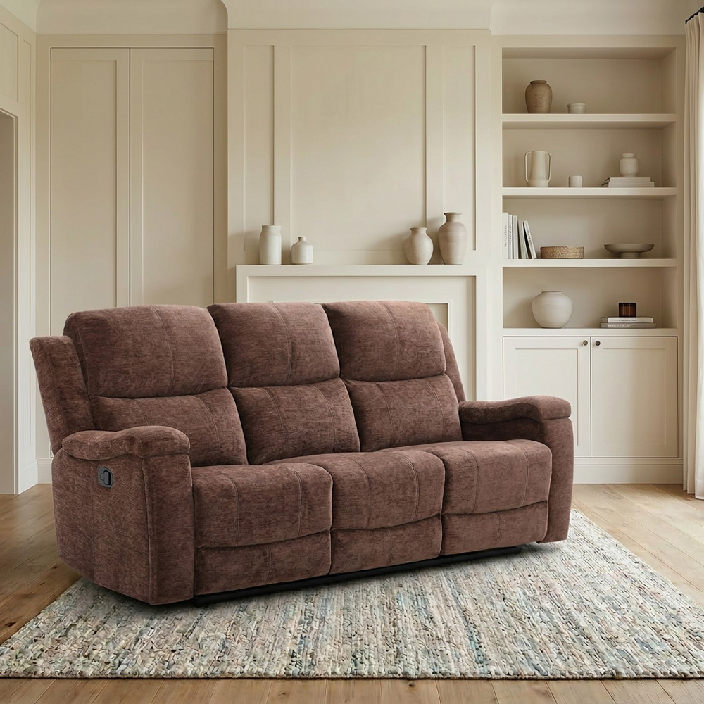 Ledbury 3 Seater Recliner Sofa Dark Brown Image 1