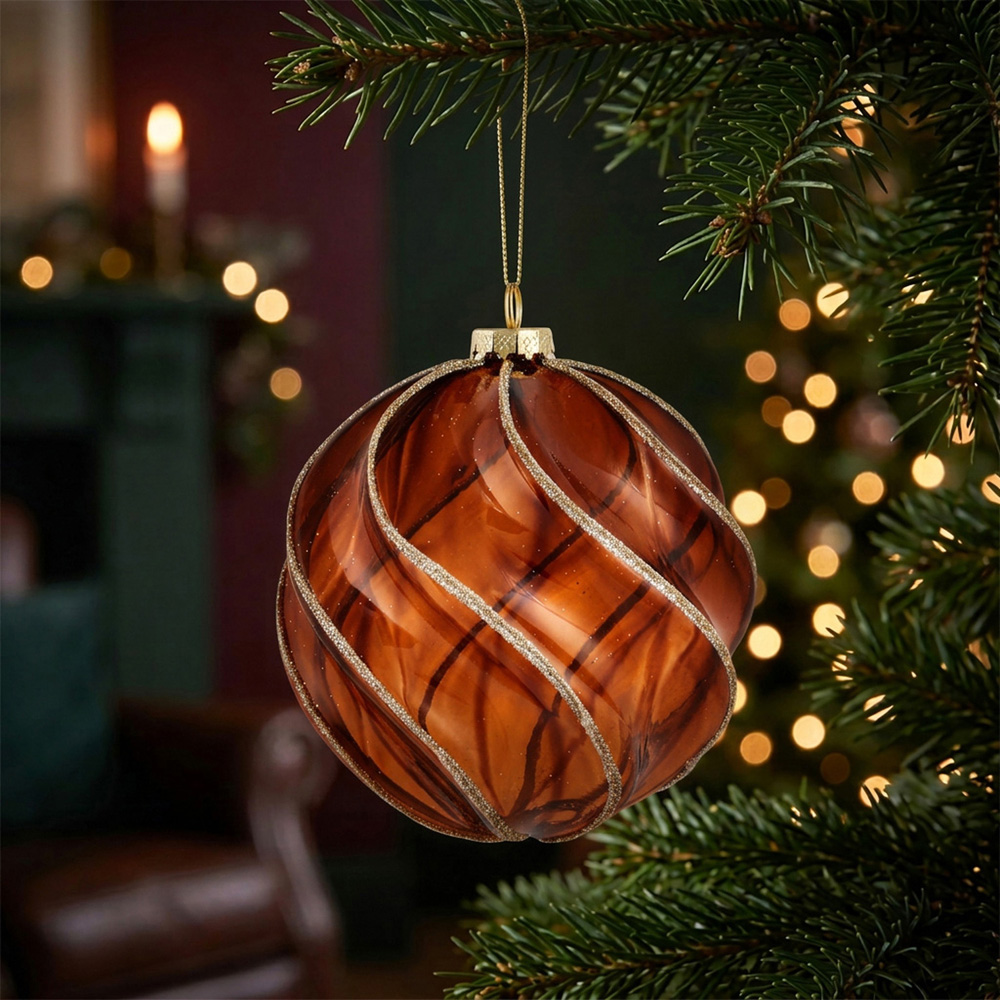 Opaque Glitter Swirl Bauble Image 2