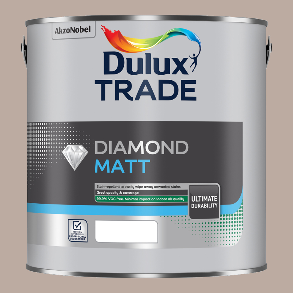 Dulux Trade Soft Truffle Walls and Ceilings Diamond Matt Paint 2.5L Image 2