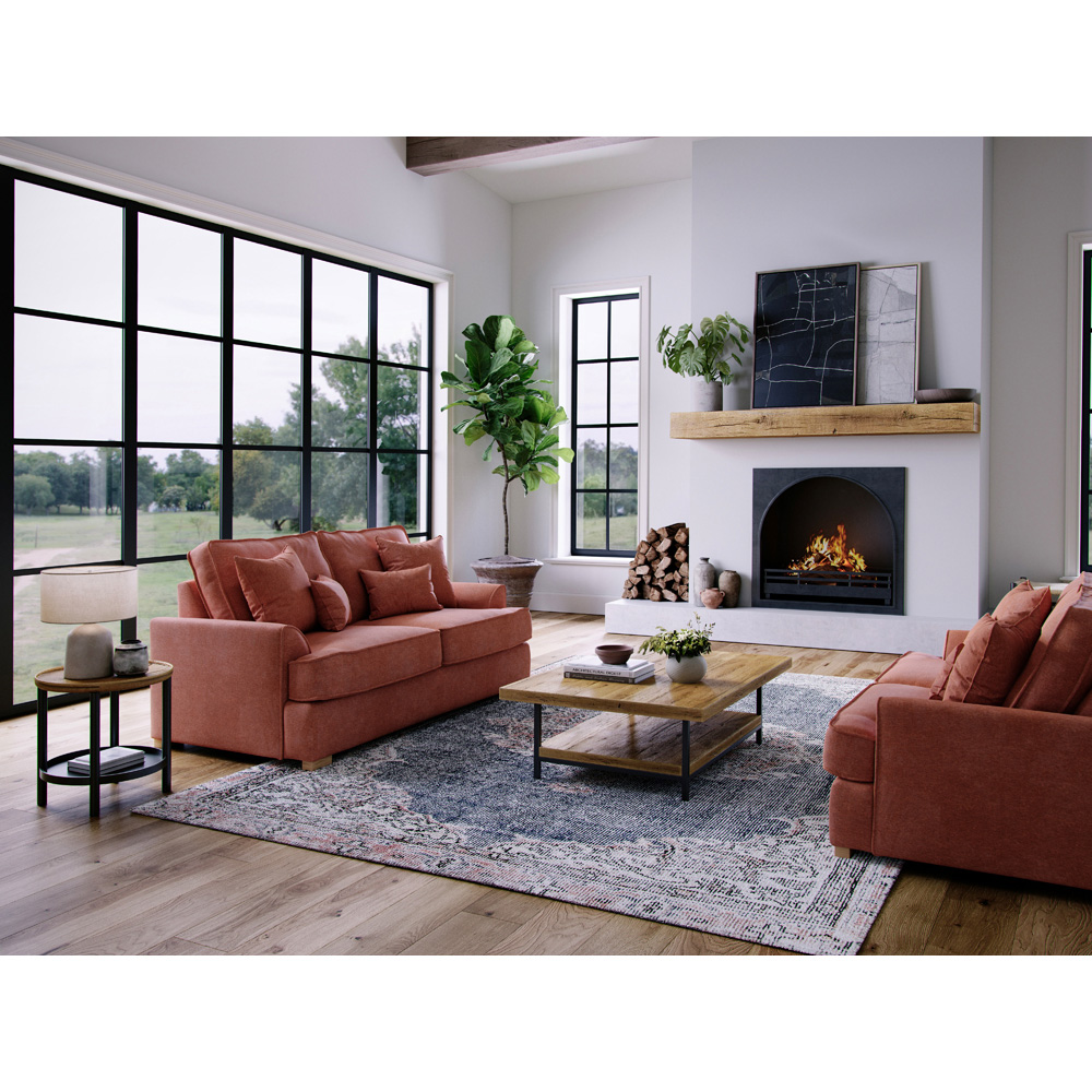 Alba City 2 Seater Ruby Fabric Sofa Image 6