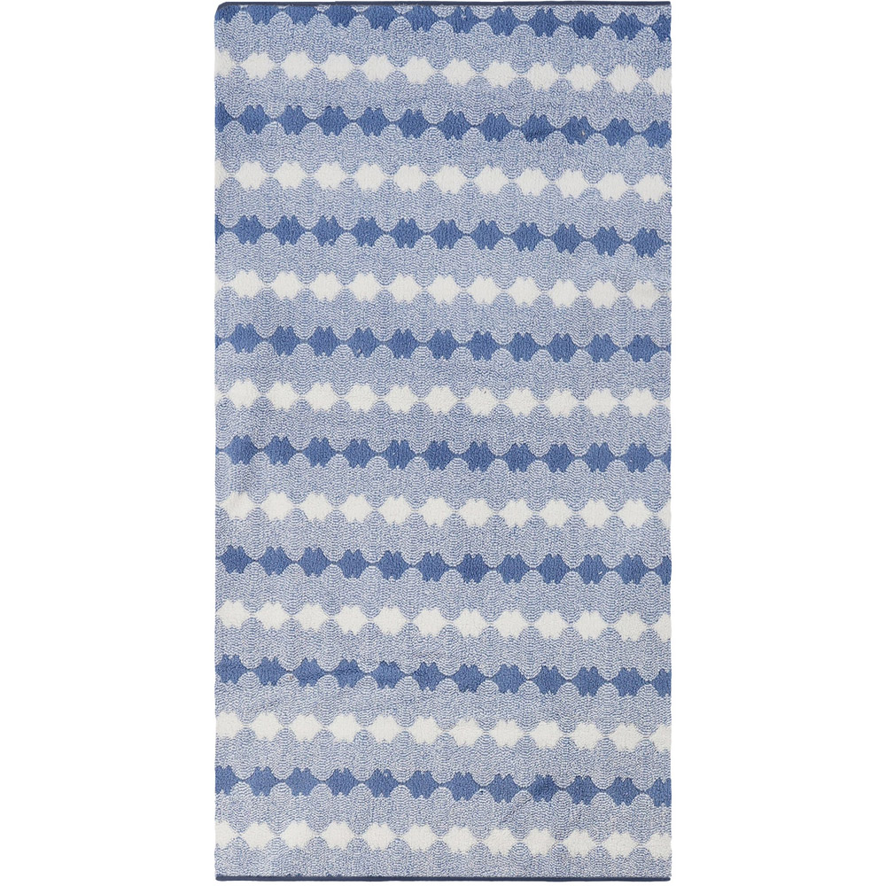 Living and Home Soft Polyester Blue Zigzag Wave Towel Set of 4 Image 3