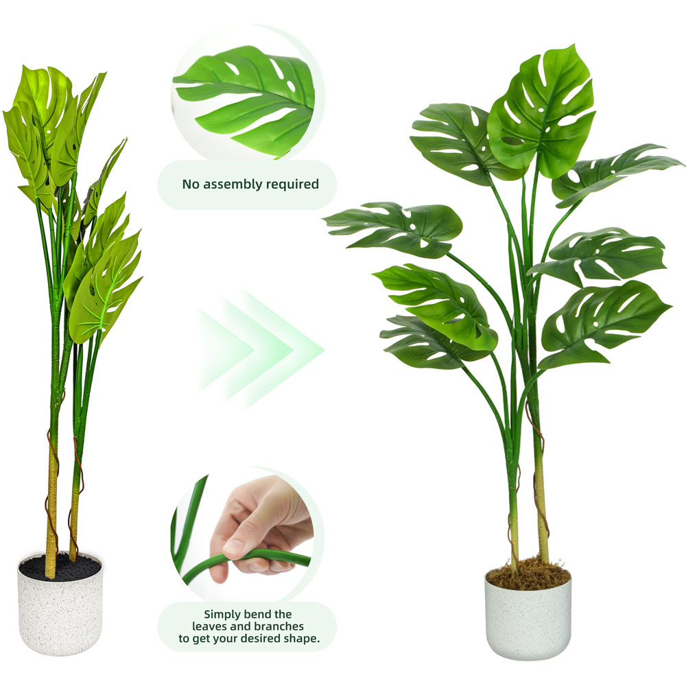 wilko Monstera Tree Indoor Artificial Plant 120cm Image 3